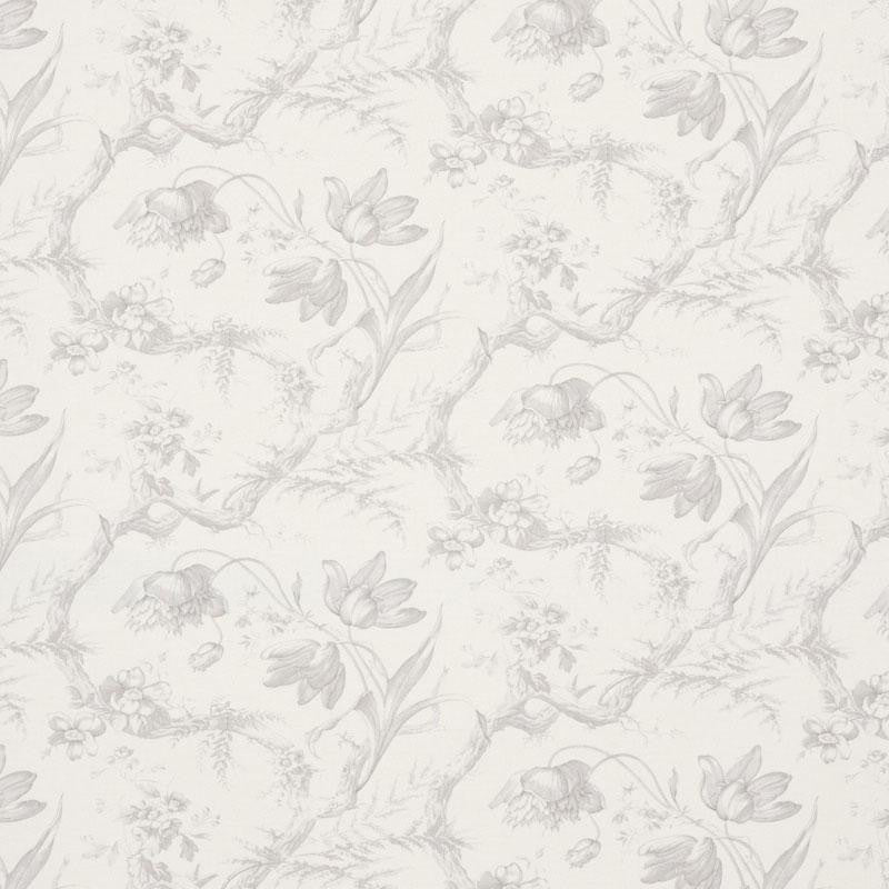 Toile De Fleurs Grisaille 177401 by Schumacher Fabric Schumacher Classics 26.75" - Fabric Carolina -