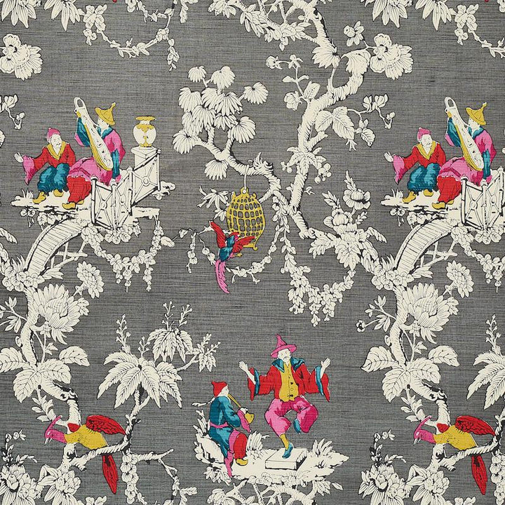 Chinoiserie Moderne Graphite 177422 by Schumacher Designer Fabric Schumacher Classics 27.0" - Swanky Fabrics -