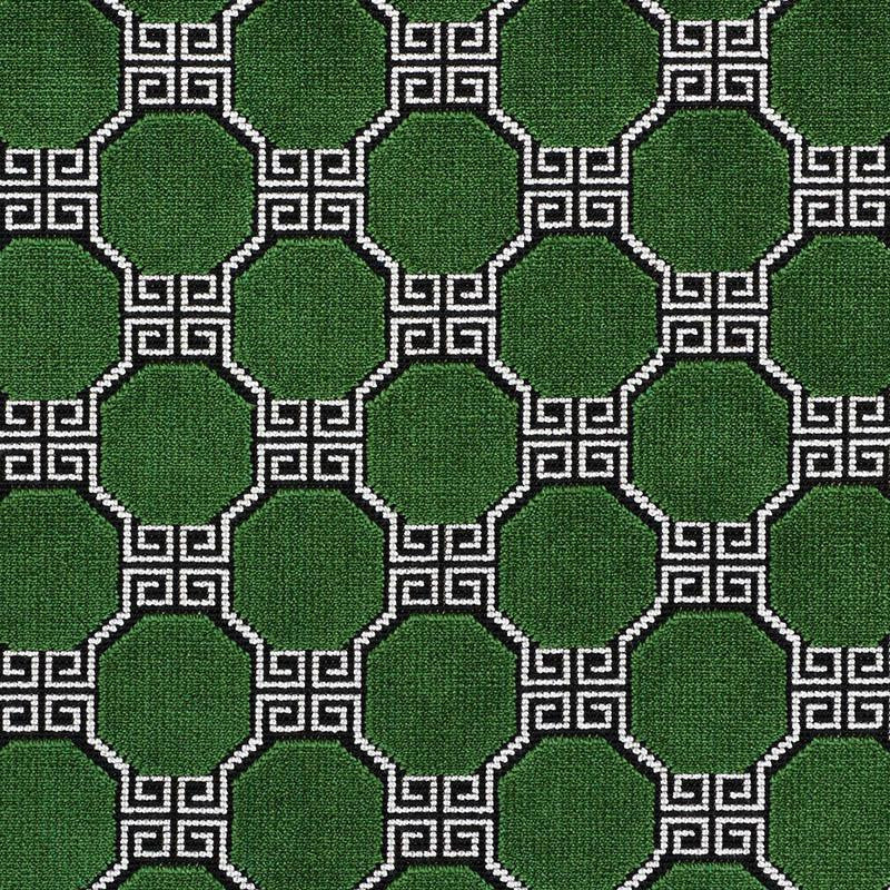 Octavia Velvet Emerald 72792 by Schumacher Designer Fabric Orient Express 2.5" - Swanky Fabrics -