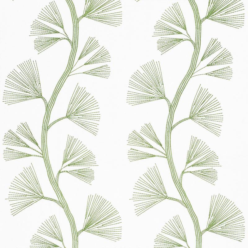 Ginkgo Embroidery Leaf 73080 by Schumacher Fabric Orient Express 18.0" - Fabric Carolina -