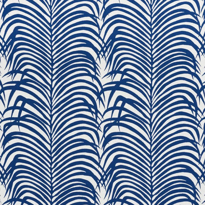 Zebra Palm Indoor/Outdoor Navy 73170 by Schumacher Designer Fabric Indoor/Outdoor Ii: Prints & Wovens 13.88" - Swanky Fabrics -