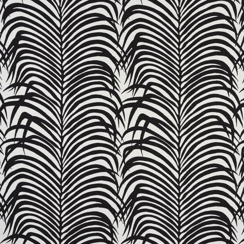 Zebra Palm Indoor/Outdoor Black 73173 by Schumacher Fabric Indoor/Outdoor Ii: Prints & Wovens 13.88" - Fabric Carolina -