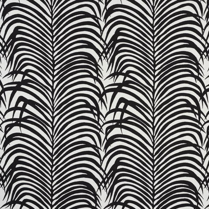 Zebra Palm Indoor/Outdoor Black 73173 by Schumacher Fabric Indoor/Outdoor Ii: Prints & Wovens 13.88" - Fabric Carolina -