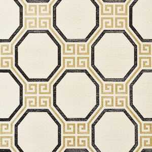 Octavia Sisal Gold & Jet 5008930 by Schumacher Wallpaper