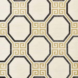 Octavia Sisal Gold & Jet 5008930 by Schumacher Wallpaper