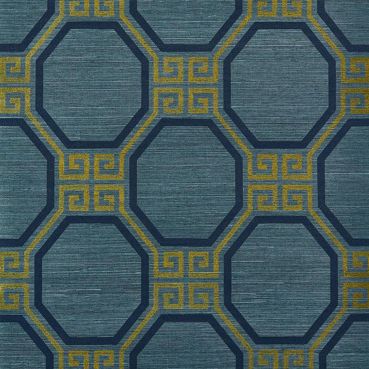 Octavia Sisal Peacock 5008932 by Schumacher Wallpaper Orient Express 11.25" - Fabric Carolina -