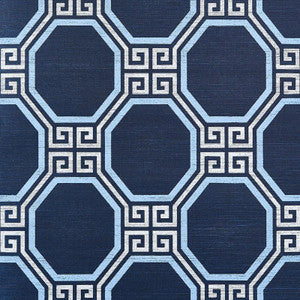 Octavia Sisal Navy 5008933 by Schumacher Wallpaper