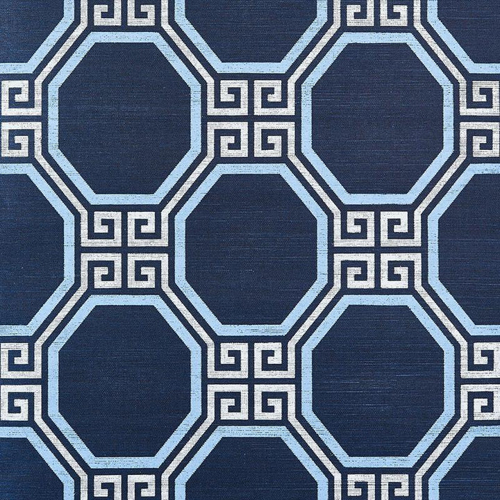 Octavia Sisal Navy 5008933 by Schumacher Wallpaper Orient Express 11.25" - Fabric Carolina -