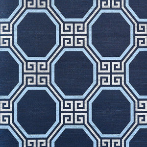 Octavia Sisal Navy 5008933 by Schumacher Wallpaper