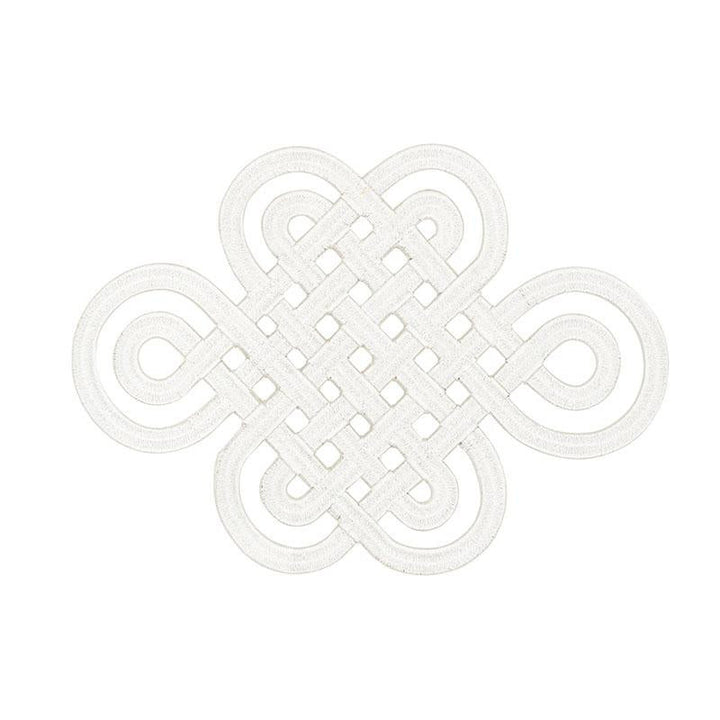 Good Luck Knot Appliqu Ivory 73050 by Schumacher Trim Orient Express 9.0" - Fabric Carolina -