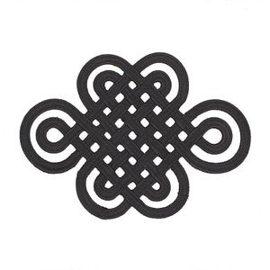 Good Luck Knot Appliqu Black 73051 by Schumacher Trim