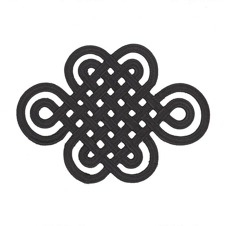 Good Luck Knot Appliqu Black 73051 by Schumacher Trim Orient Express 9.0" - Fabric Carolina -