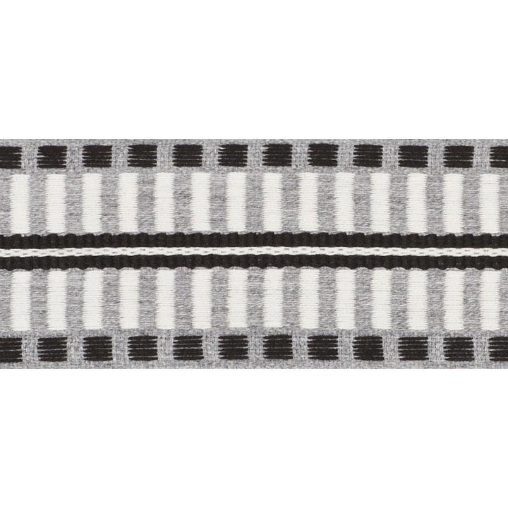 Jacobsen Tape Indoor/Outdoor Grey 73630 by Schumacher Trim Indoor/Outdoor: Prints & Wovens - Fabric Carolina -