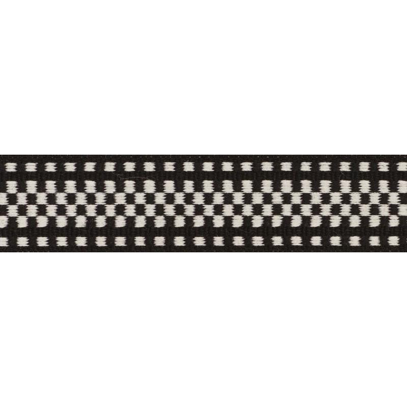 Marta Tape Indoor/Outdoor Black 73654 by Schumacher Trim Indoor/Outdoor Ii: Prints & Wovens - Fabric Carolina -