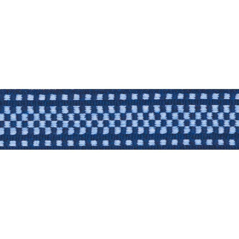 Marta Tape Indoor/ Outdoor Chambray & Navy 73652 by Schumacher Trim Indoor/Outdoor: Prints & Wovens - Fabric Carolina -