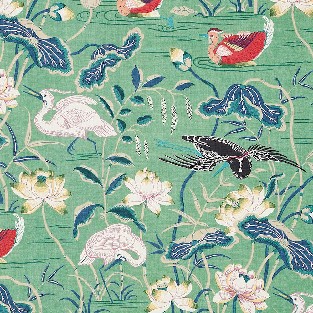 Lotus Garden Jade 172935 by Schumacher Fabric Schumacher Classics 27.0" - Fabric Carolina -