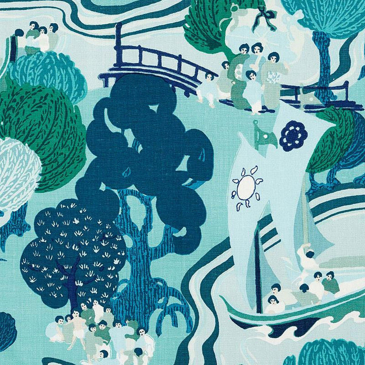 Pearl River Sea 173063 by Schumacher Designer Fabric Schumacher Classics 26.25" - Swanky Fabrics -