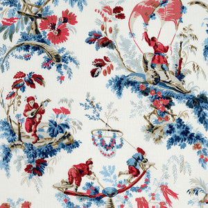 Plaisirs De La Chine Bleu & Rouge 172853 by Schumacher Fabric