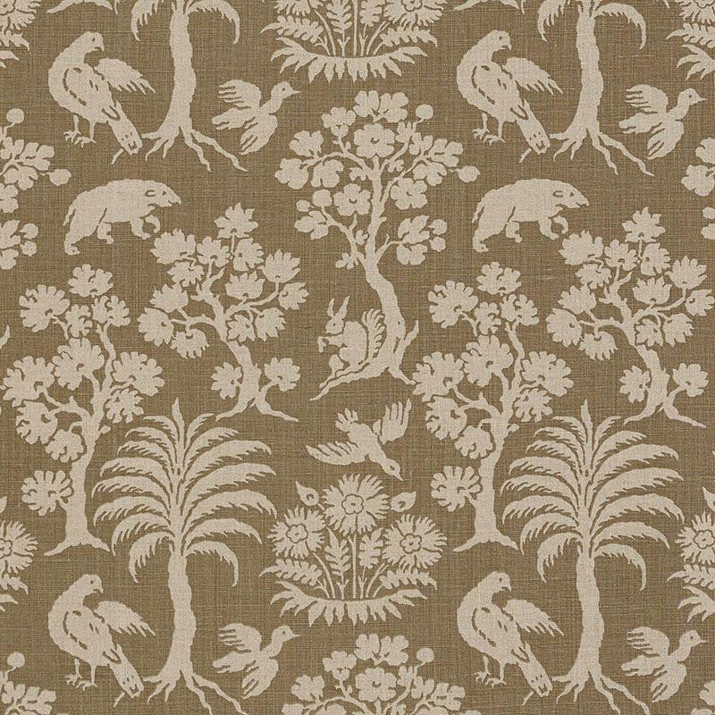 Woodland Silhouette Mocha 176172 by Schumacher Fabric Schumacher Classics 13.5" - Fabric Carolina -