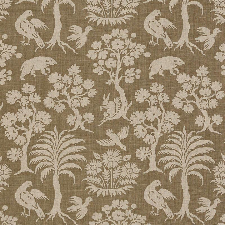 Woodland Silhouette Mocha 176172 by Schumacher Fabric Schumacher Classics 13.5" - Fabric Carolina -