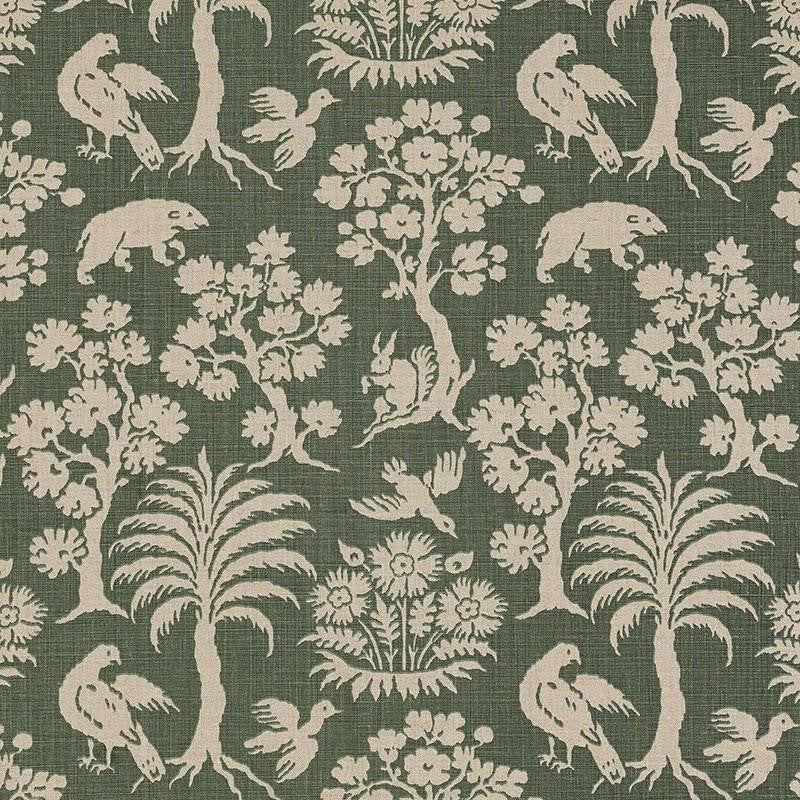 Woodland Silhouette Moss 176173 by Schumacher Fabric A Country Life 13.5" - Fabric Carolina -