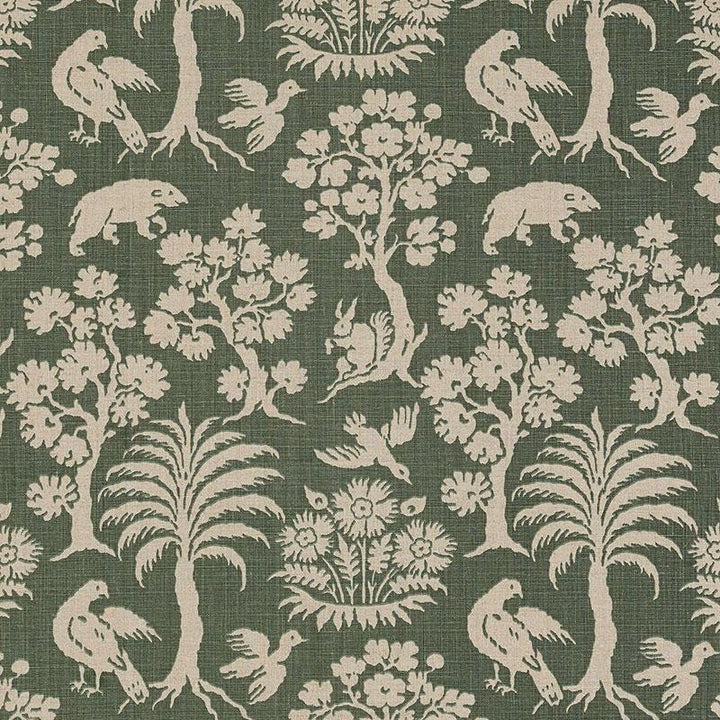 Woodland Silhouette Moss 176173 by Schumacher Fabric A Country Life 13.5" - Fabric Carolina -