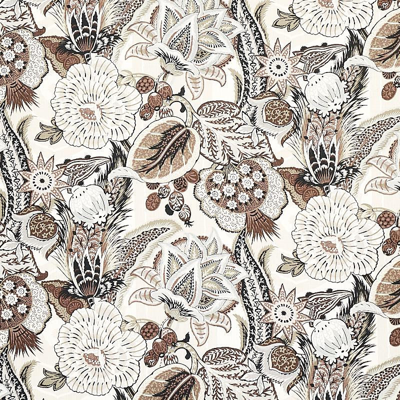 Zanzibar Linen Print Ebony & Mocha 173524 by Schumacher Fabric Schumacher Classics 29.0" - Fabric Carolina -