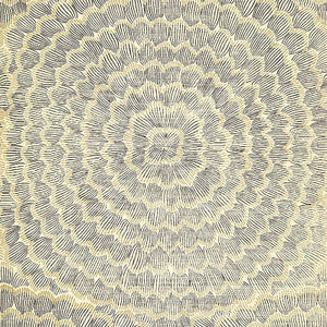 Feather Bloom Sisal Onyx & Gold 5006074 by Schumacher Wallpaper