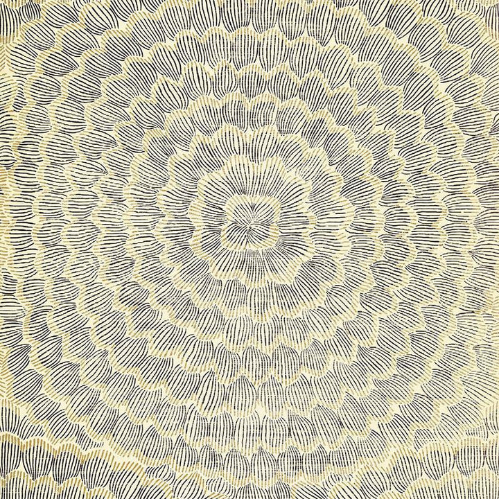 Feather Bloom Sisal Onyx & Gold 5006074 by Schumacher Wallpaper Celerie Kemble 34.0" - Fabric Carolina -