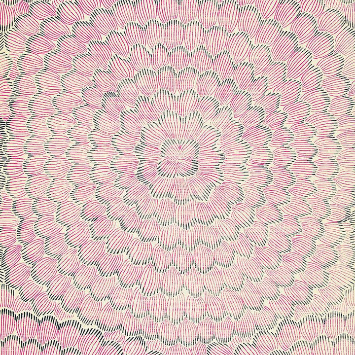 Feather Bloom Sisal Fuchsia & Jet 5006076 by Schumacher Wallpaper Celerie Kemble 34.0" - Fabric Carolina -