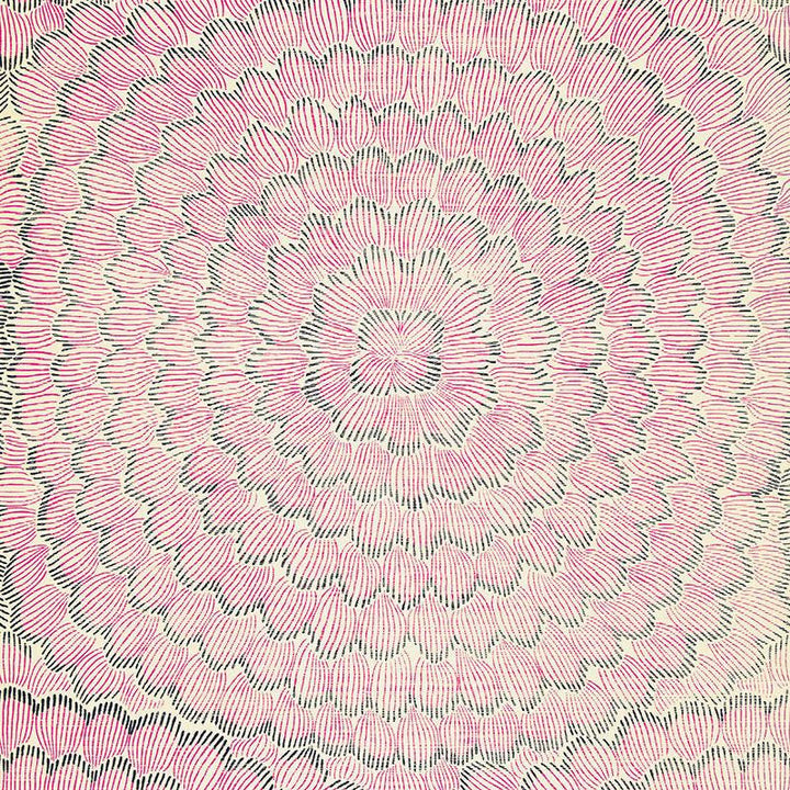 Feather Bloom Sisal Fuchsia & Jet 5006076 by Schumacher Designer Wallpaper Celerie Kemble 34.0" - Swanky Fabrics -