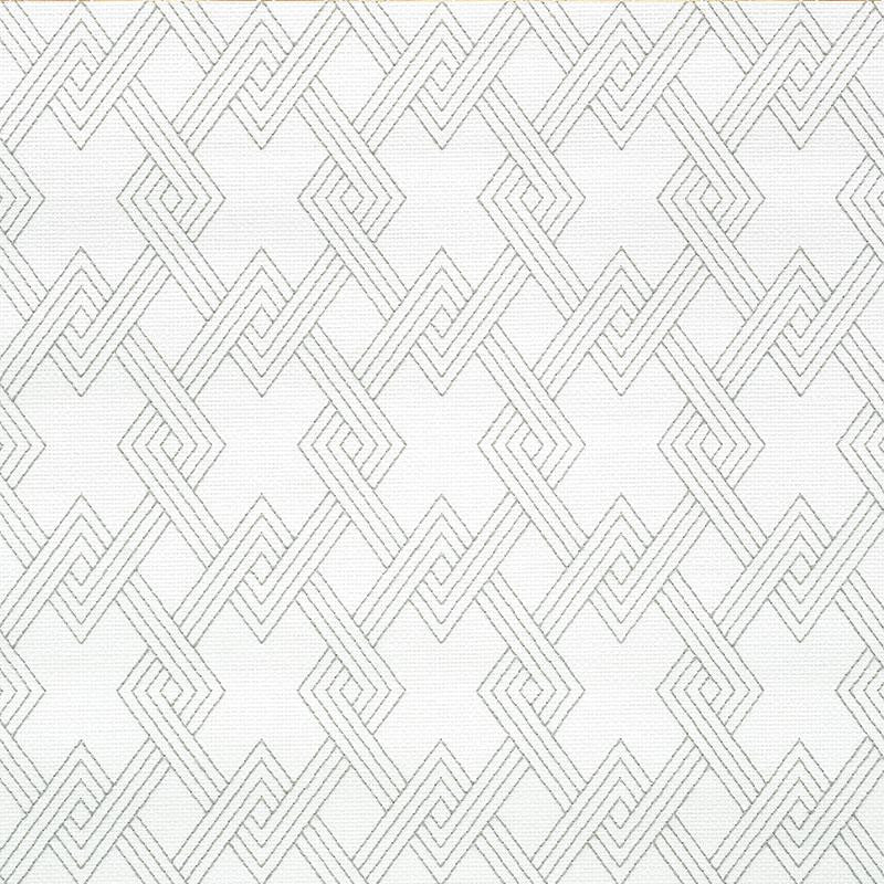 Hix Embroidered Paperweave Grey 5008950 by Schumacher Wallpaper Happy Together 3.75" - Fabric Carolina -