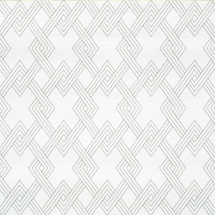 Hix Embroidered Paperweave Grey 5008950 by Schumacher Wallpaper Happy Together 3.75" - Fabric Carolina -