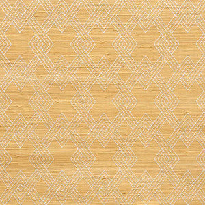 Hix Embroidered Jute Natural 5008960 by Schumacher Wallpaper