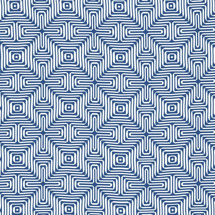 Amazing Maze Indoor/Outdoor Ocean 65320 by Schumacher Fabric Trina Turk 6.38" - Fabric Carolina -