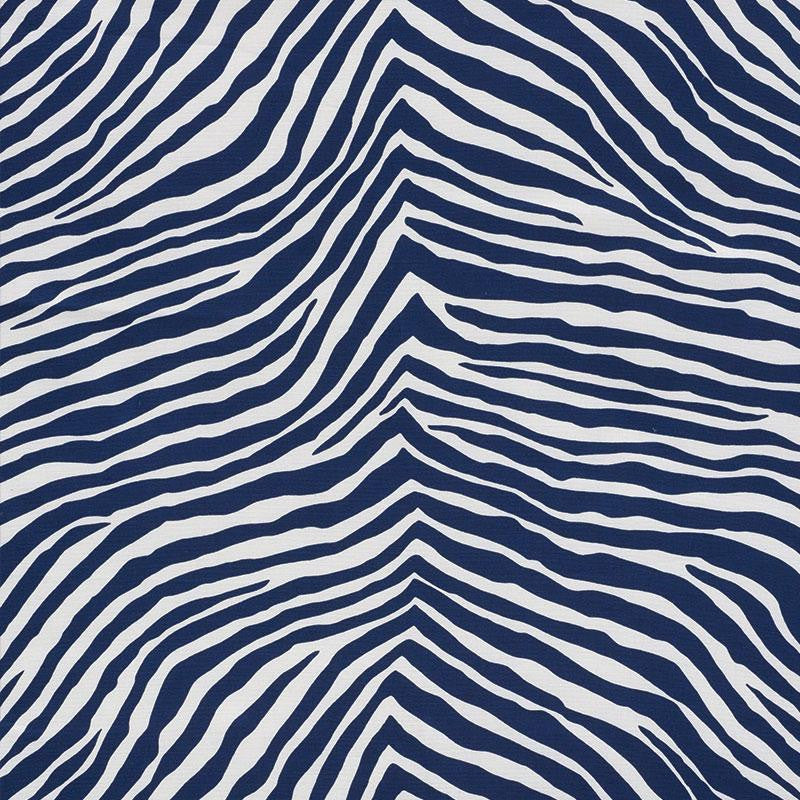 Iconic Zebra Blue 177440 by Schumacher Fabric Happy Together 27.0" - Fabric Carolina -