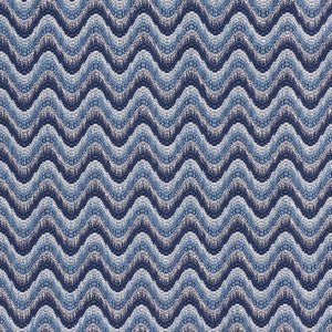 Bargello Wave Blue 73440 by Schumacher Fabric