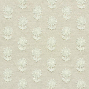 Paley Embroidery Natural 73482 by Schumacher Fabric