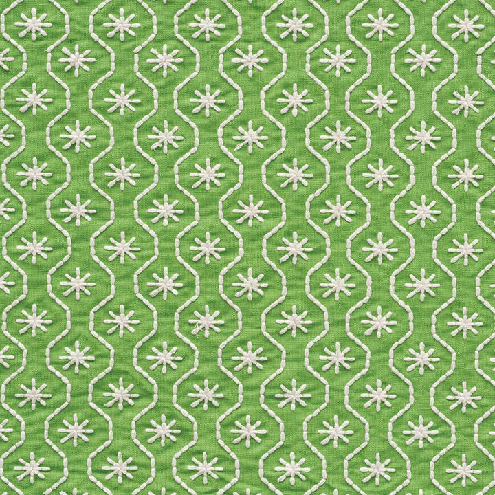 Gigi Embroidery Green 73490 by Schumacher Fabric Happy Together 2.0" - Fabric Carolina -