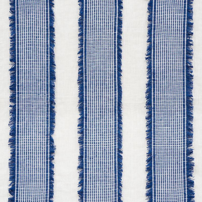 Tulum Casement Blue 73590 by Schumacher Designer Fabric Happy Together 8.25" - Swanky Fabrics -
