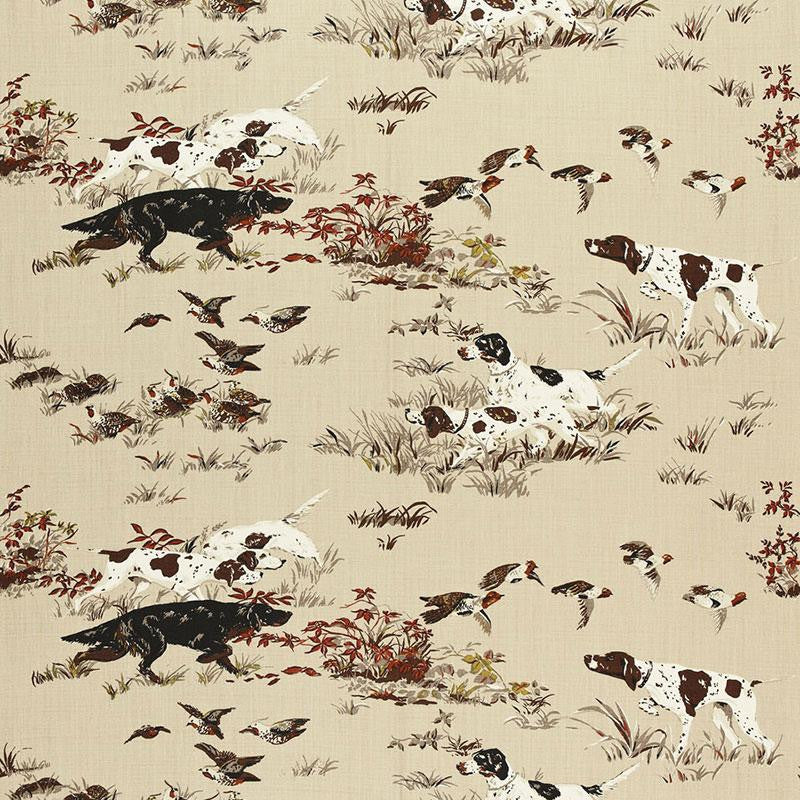 Pointers Tan 175160 by Schumacher Fabric Classic Prints 54.0" - Fabric Carolina -