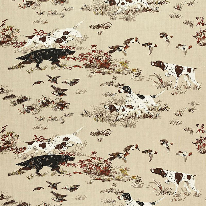 Pointers Tan 175160 by Schumacher Fabric Classic Prints 54.0" - Fabric Carolina -