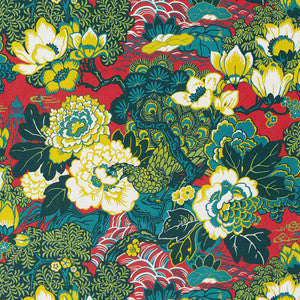 Shanghai Peacock Cerise 175130 by Schumacher Fabric