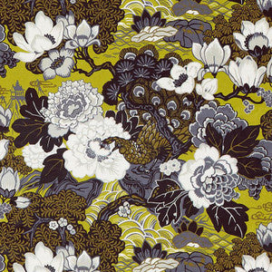 Shanghai Peacock Brass 175131 by Schumacher Fabric