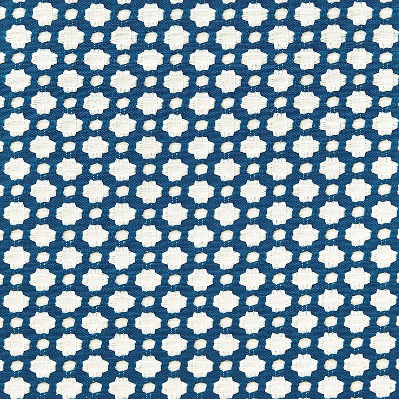 Betwixt Indigo/Ivory 65681 by Schumacher Fabric Essentials: Small-Scale Upholstery 1.62" - Fabric Carolina -