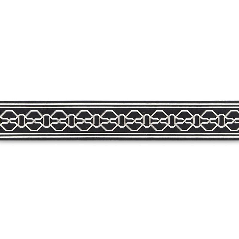 Malmaison Tape Noir / Swan 66153 by Schumacher Trim Mary Mcdonald 3.75" - Fabric Carolina -