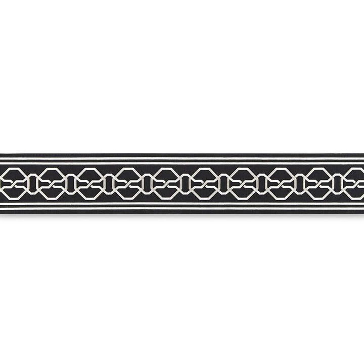 Malmaison Tape Noir / Swan 66153 by Schumacher Trim Mary Mcdonald 3.75" - Fabric Carolina -