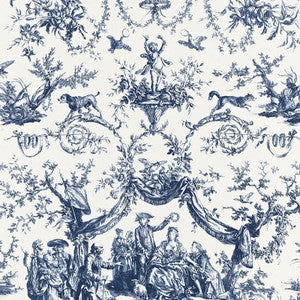 Le Couronnement De La Rosiere Bleu 175271 by Schumacher Fabric