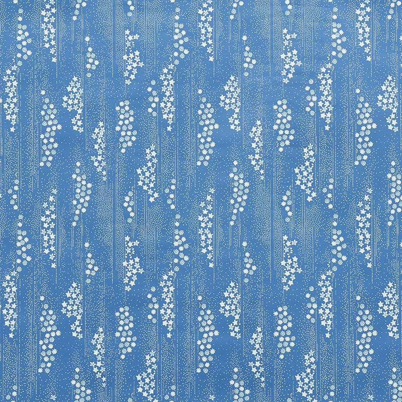 Taki Floral Indigo 5008740 by Schumacher Wallpaper Mingei 9.0" - Fabric Carolina -