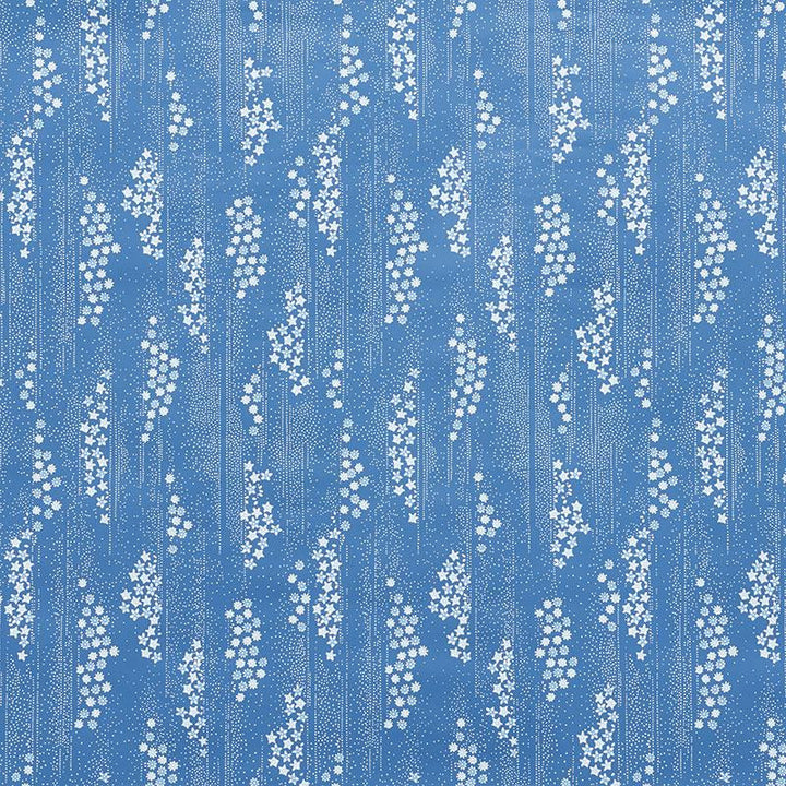Taki Floral Indigo 5008740 by Schumacher Wallpaper Mingei 9.0" - Fabric Carolina -